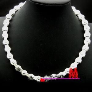 Heavy Silvertone Bicycle Bike Chain Necklace Hiphop Punk Necklace (MJPK897)