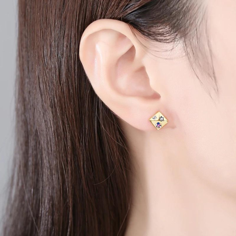 Lady Beautiful Design Ear Stud Fashion Square Earring