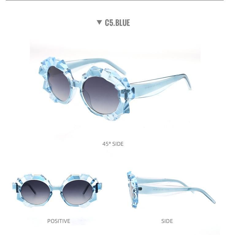 2022 New Fashion Irregular Frame Sunglasses Women Brand Designer Vintage Oval Colorful Sunglasses