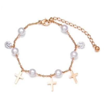 Fashion Stainless Steel Jewelry Cross Women Bracelet