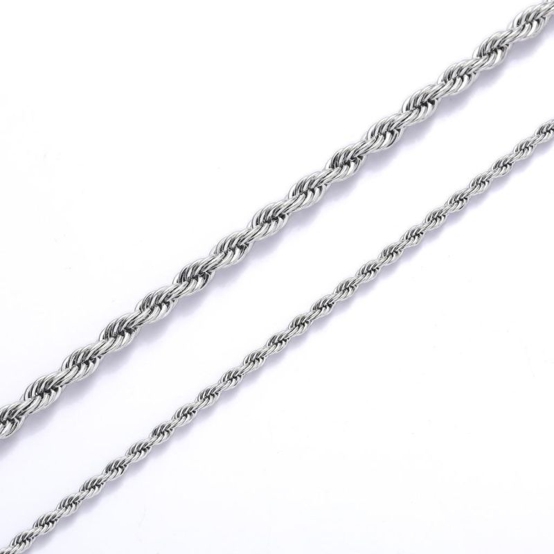 Hot Hip-Hop Stainless Steel Twisted Singapore Chains Rope Twist Cord Necklaces for Men Choker Women Jewelry Accessories