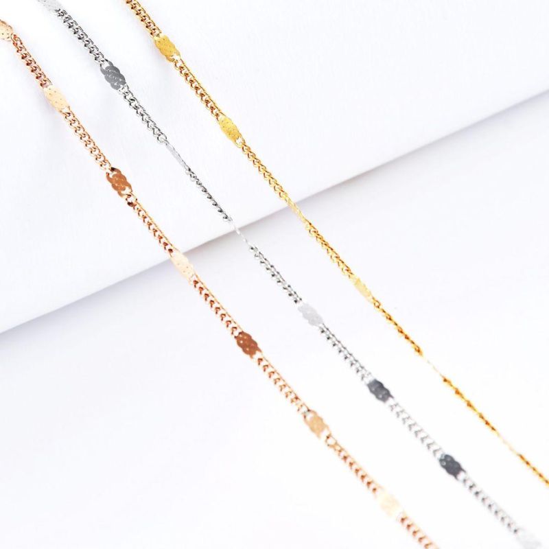 Hip Hop Fashion Accessories Stainless Steel Necklace Curb Chain Embossed for Layering Necklace Bracelet Anklet Jewelry Design