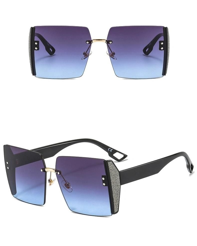 Fashion Small Rectangle Sunglasses Women Rimless Square Sun Glasses 2022 Summer Style UV400 Sunglasses