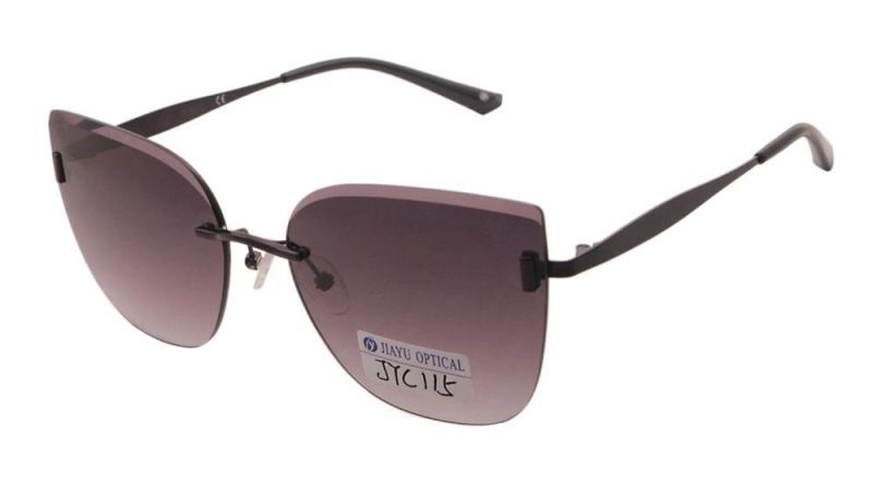 Factory New Trend Polarized Frameless Oversize Cat Eye Women Sunglasses