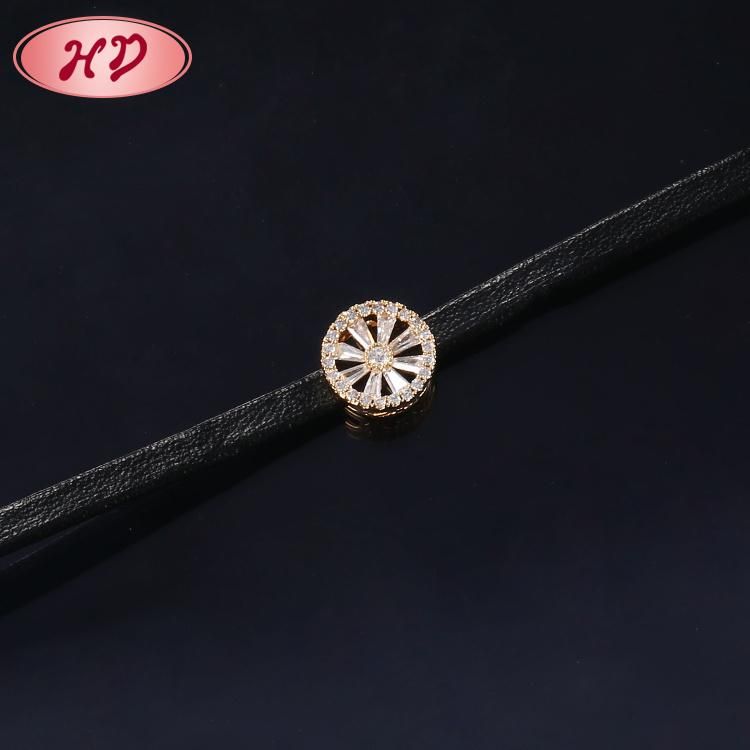 Girls Favorite Zircon Round Colors Diamond Leather Chain Bracelet