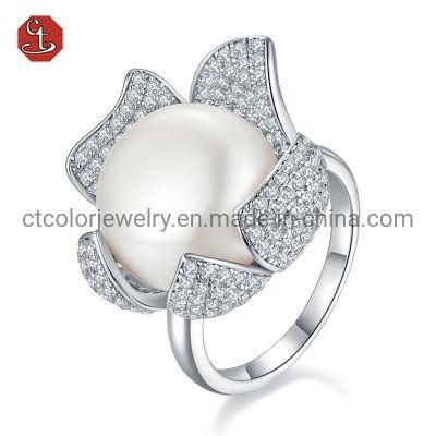 Trendy ring 2021 new fashion jewelry 925 silver freshwater pearl Ring