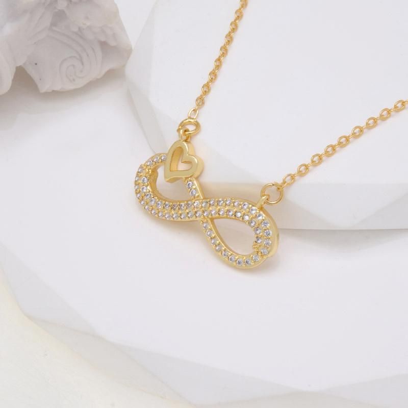 Wholesale Girl Cubic Zirconia Heart Shape Fashion Jewelry Necklace