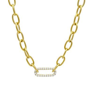 Fashion Accessoriles Necklace Jewelry Pearl Pendant Link Chain Jewellery Sets Gold Plated Stainless Steel Necklaces