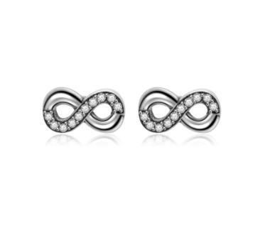 925 Sterling Silver Infinity Symbol Earring Studs