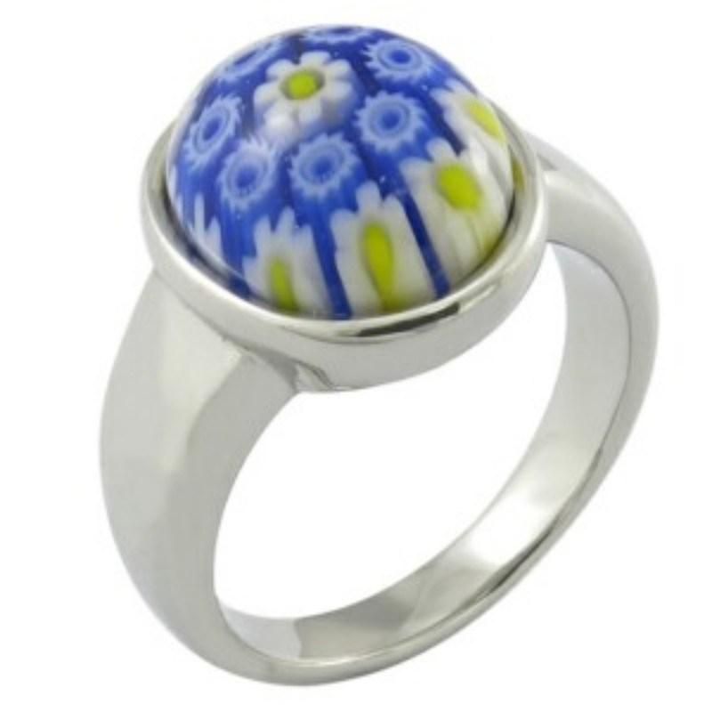 Natural Gemstone Rings Stainless Steel Jewelry Ring