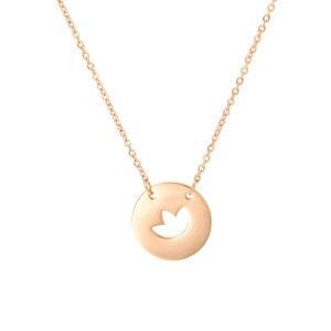 Gold-Plated Stainless Steel Round Hollow Flower Necklace