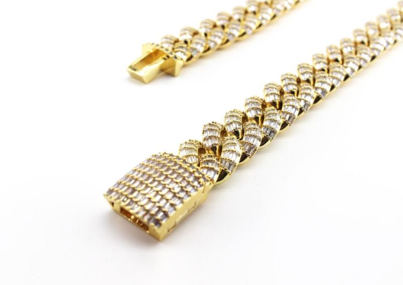 Gold Bold Cuban Link Necklace Iced out Chain
