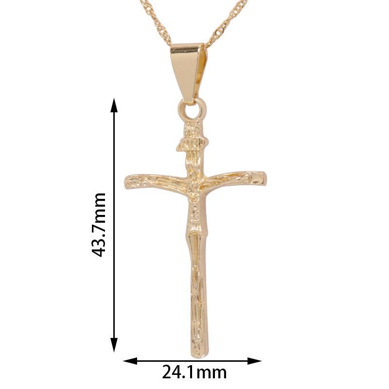 Wholesale 18K Gold Plated Cross Jesus Fashion Jewelry Necklace