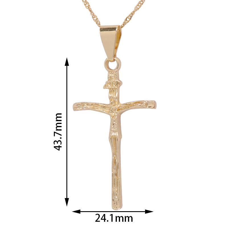 Wholesale 18K Gold Plated Cross Jesus Fashion Jewelry Necklace