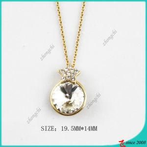 Gold Tone Round Crystal Fashion Necklace (PN)