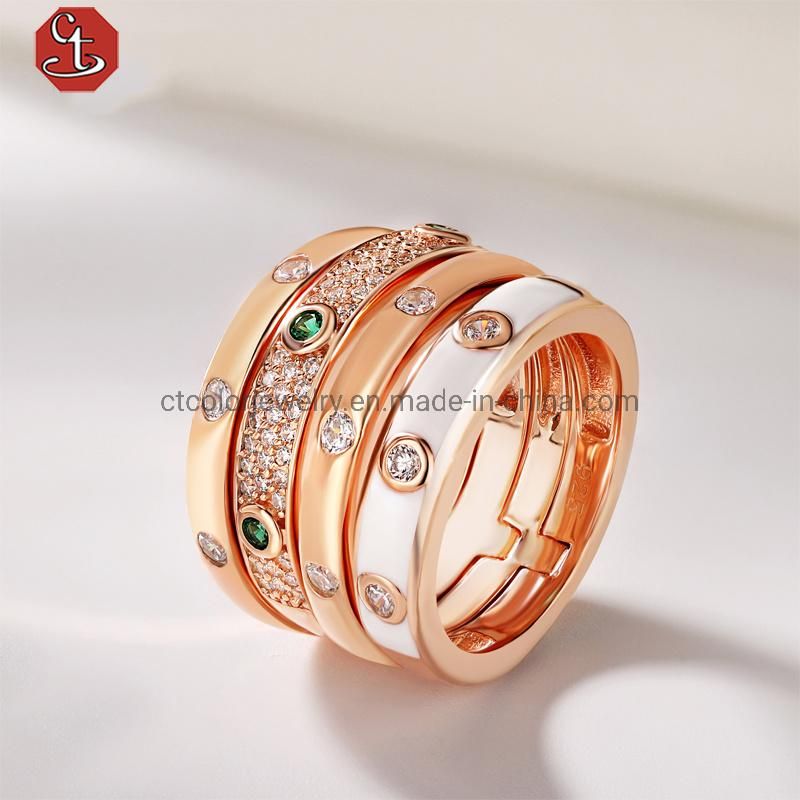 925 Silver Zircon Luxury Wholesale Fashion Jewelry Ring for gift