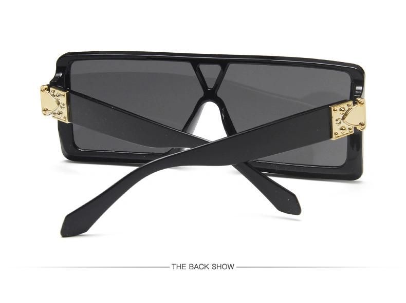 Trendy New Frame One-Piece Sunglasses Personality Men′s Large Frame Sunglasses