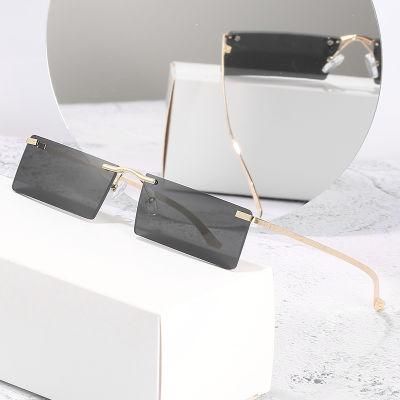 Rectangular Sunglasses Small Lens Rimless Sunglasses