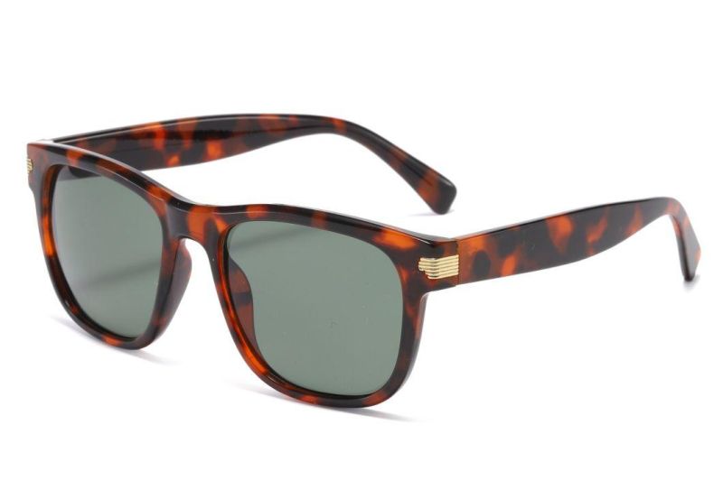 Classic Retro Style Medium Size Square Frame Tortoise Sunglasses