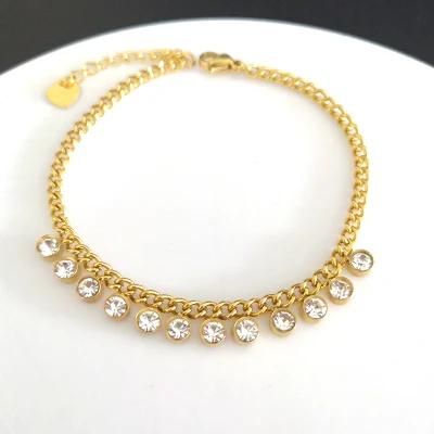 Manufacturer Custom Fashion Jewelry High Quality Waterproof 18K Gold Plated Stainless Steel Bracelet Zircon jewellery Gold