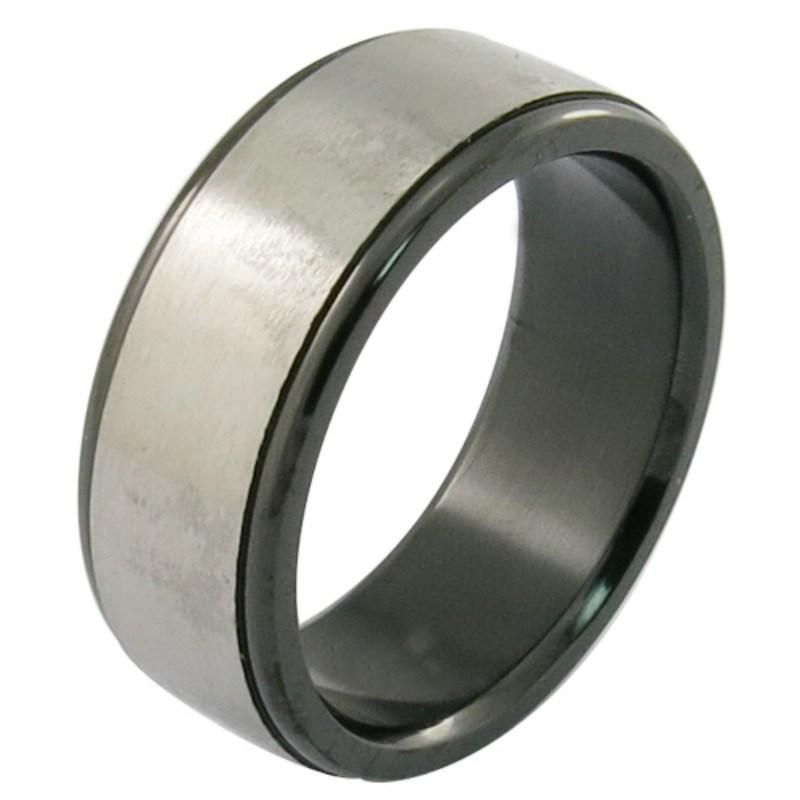 Gold Filled Finger Ring Black PVD Plated Stainless Steel Jewelry