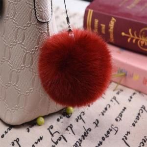 Fox Fur POM Poms Key Chain/Fur POM Poms Accessories