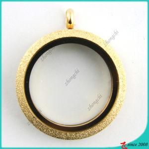 Stainless Steel Glitter Gold Locket Necklace (FL16041807)