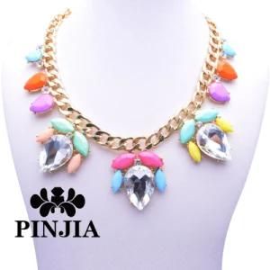 Gold Rhinestone Fashion Accessories Crystal Necklace