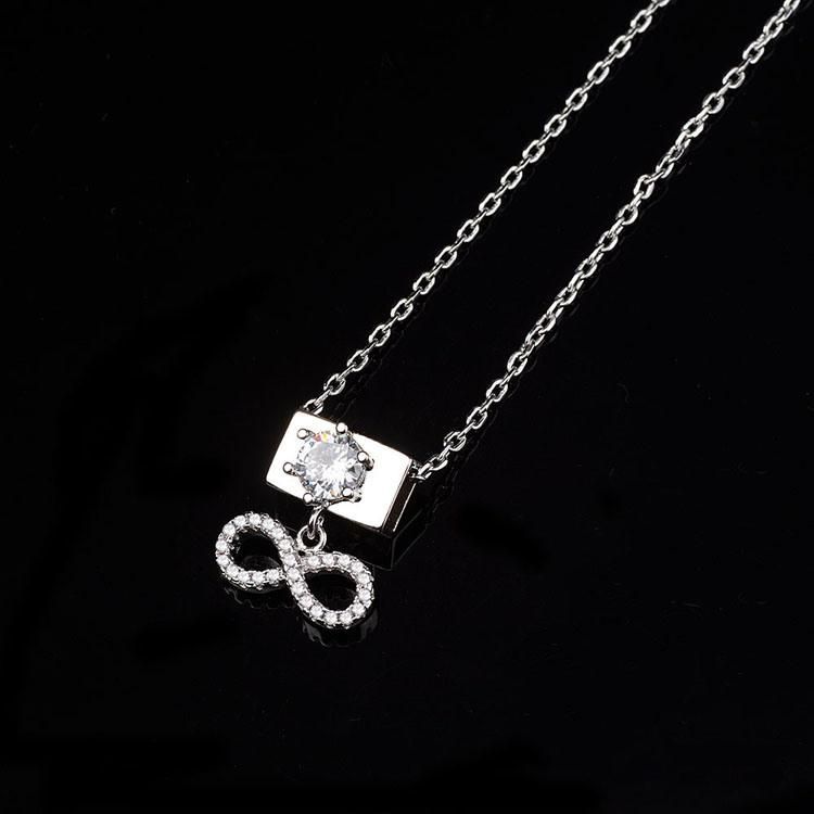Fashion Jewelry Chain Set Engagement Wedding Heart Shape Pendent Necklace with Crystal