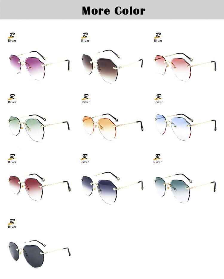 Flower-Shaped Ready Custom Logo Frameless Women Sunglasses
