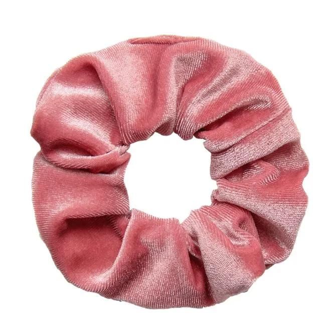 Fashion Creative Color Tie Dye Hair Tie Scrunchies Velvet Pink Hair Bands for Girls Ponytail Tie Hair Accessories