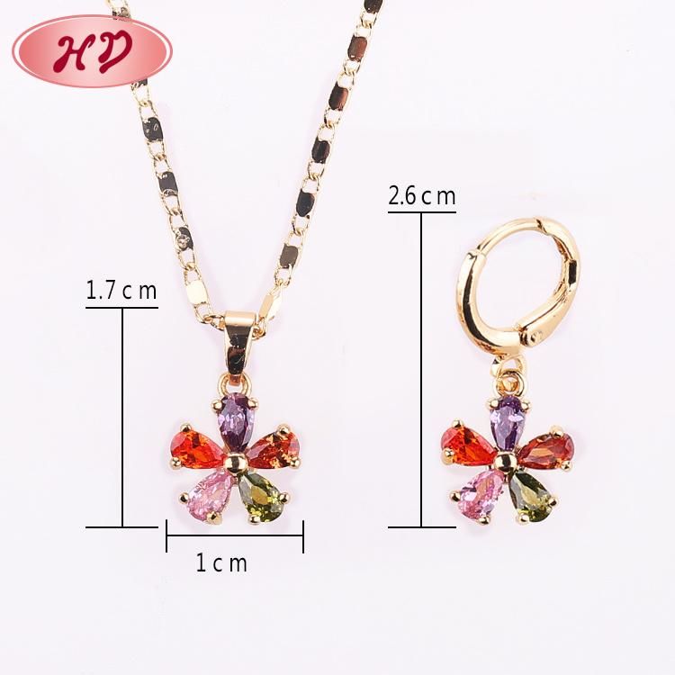 Fashion Wedding Alloy Silver Gold Plated Ring Necklace Earring Jewelry Set with CZ Crystal Pearl