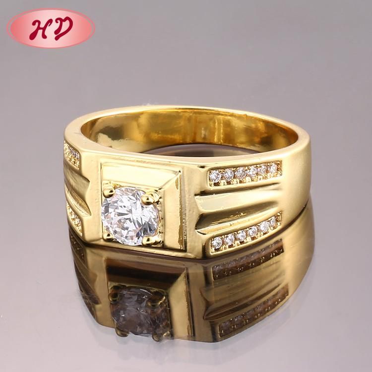 Fashion 18K 14K Gold Plated Wedding Engagement Jewelry Stainless Steel Silver Finger Man Rings Design