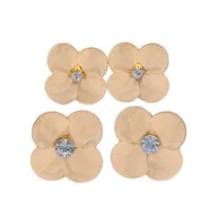 Fashion Jewelry Women Accessories Gold Metal Flower Earrings Set