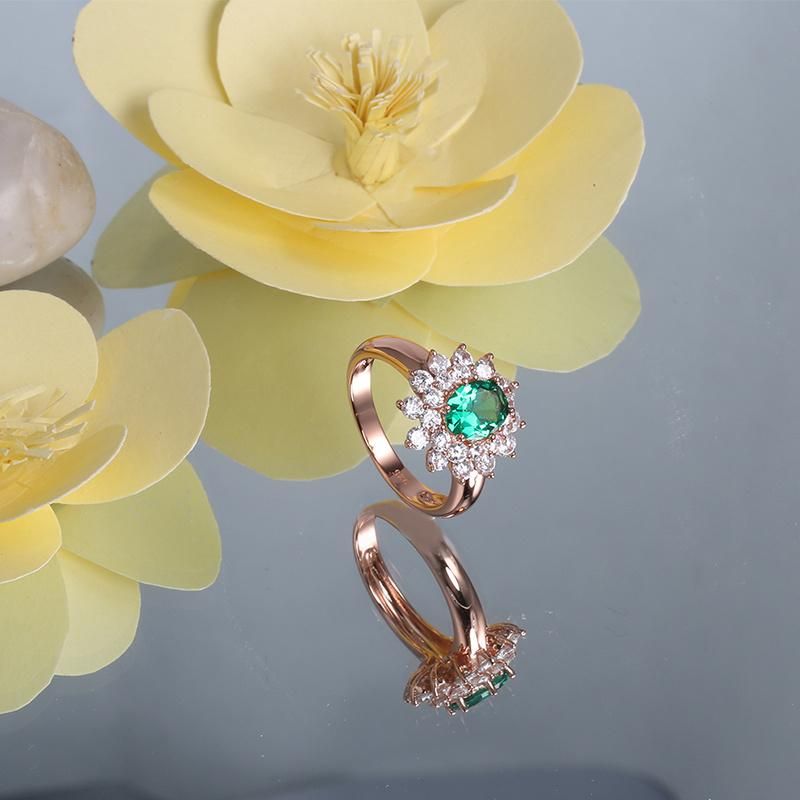 925 Silver Fashion Accessories Fashion Jewelry Hip Hop Jewellery Flower Shape Big CZ Moissanite Ring