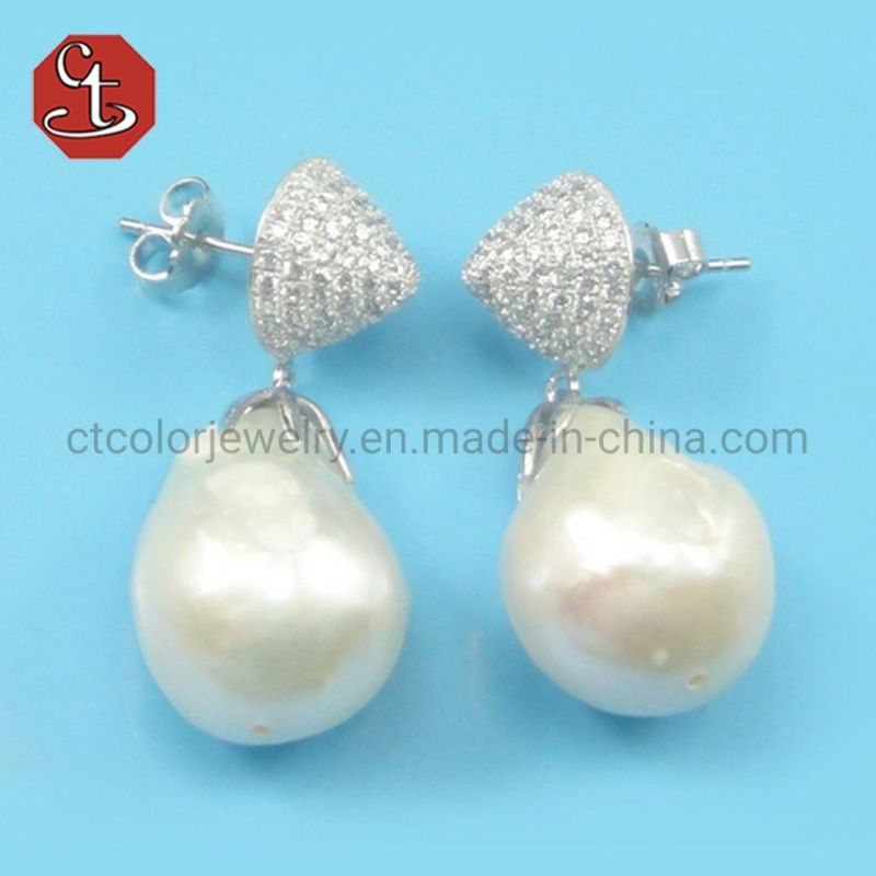 Black Spinel Shell Pearl Dangle Earrings Drop Earrings for Women Earrings