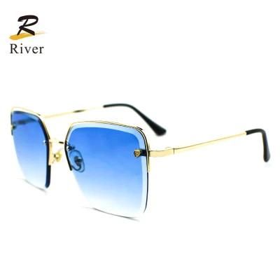 New Square Custom Logo Ready Half Frame Women Sunglasses