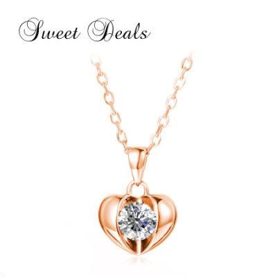 Heart Shape Necklace Rose Gold Plated Fashion Jewelry for Gift