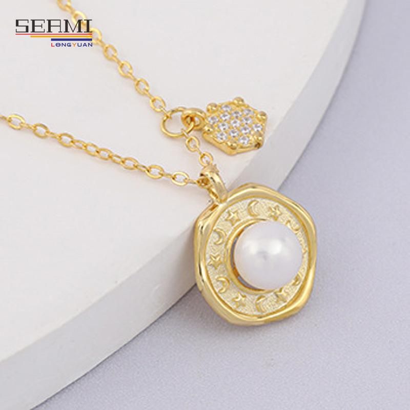 S925 Silver Freshwater Pearl Female Zircon Clavicle Chain Necklace