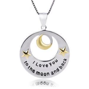 Fashion Imitation Jewellery 925 Sterling Silver Moon Star Pendant Charm