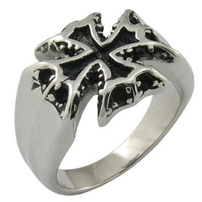 Gothic Jewelry Skull Cross Stainless Steel Ring