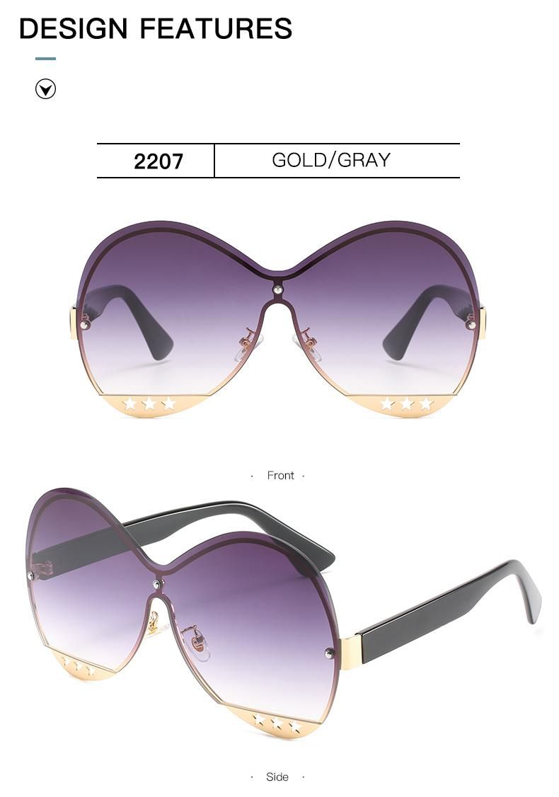Wholesale Rimless Square Trendy Luxury Shades Women Sunglasses for Women