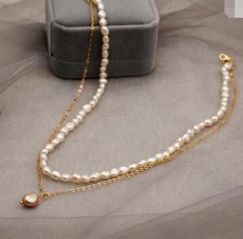 High Fashion Design Multi-Layer Handmade Natural Freshwater Pearl Vintage Pendant Necklace