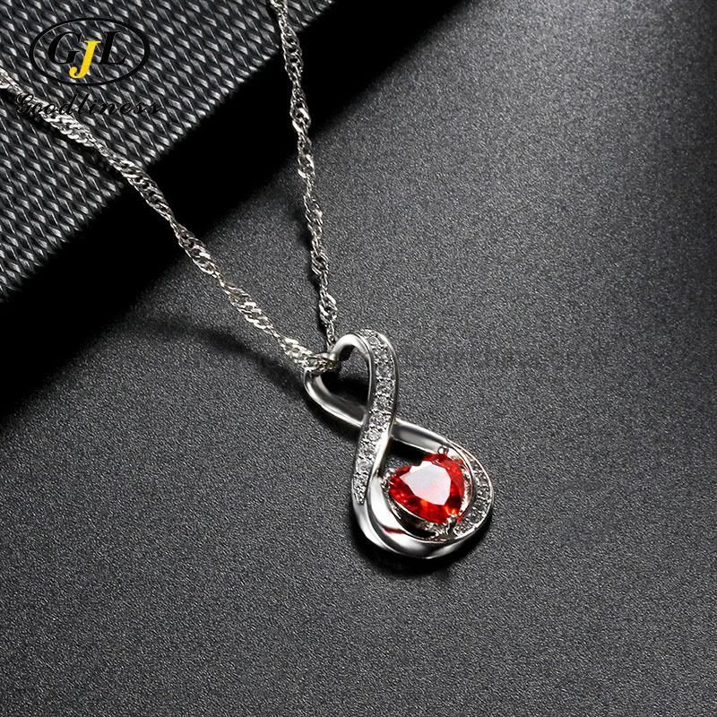 Fashion New Rhinestone Crystal Necklace Gems Love Heart Drop Necklace