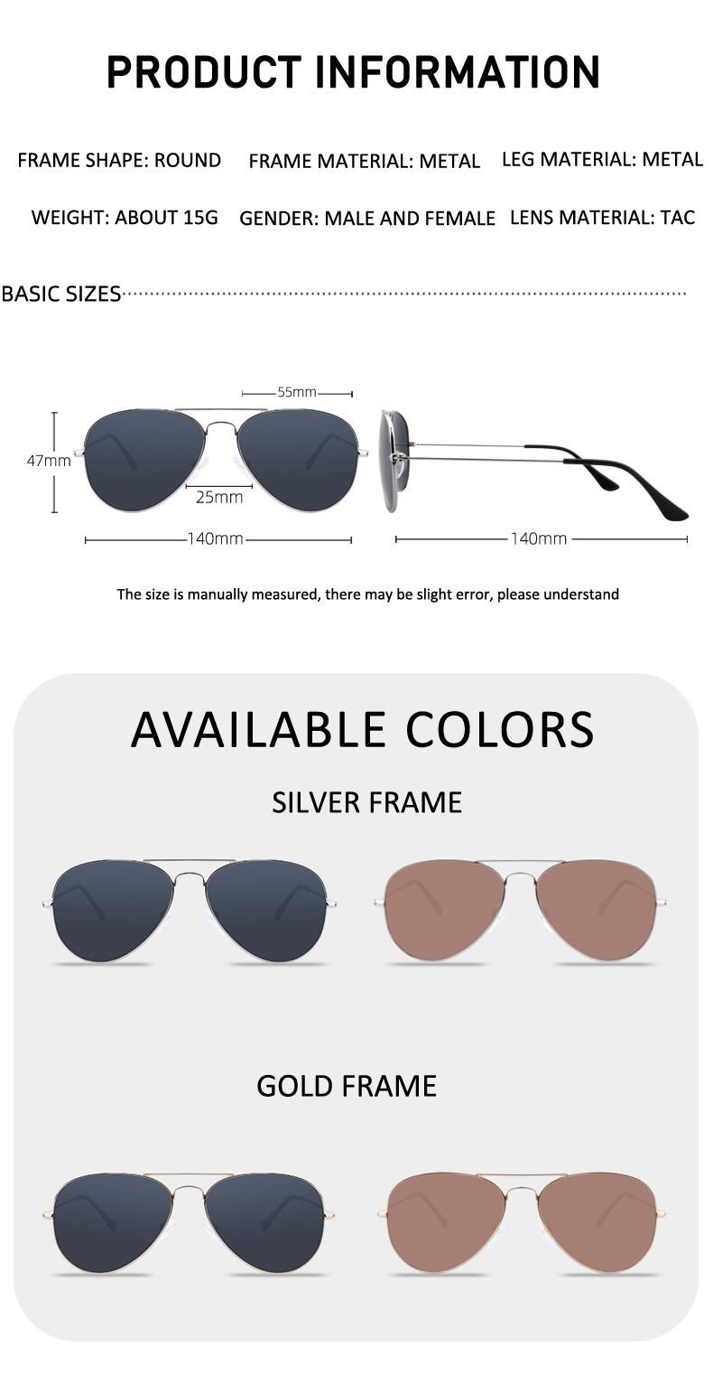 Custom Designer Shades Stainless Steel Frame Polarized Sunglasses for Men and Women