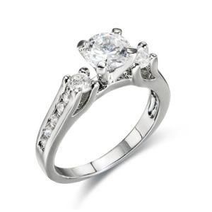 Brand New Type Platinum Plated Silver Clear Zircon Wedding Ring