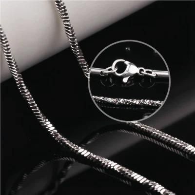 Classic Stainless Steel Twisted Square Snake Chain Jewelry Necklace
