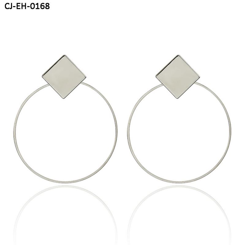 Best Selling Women Jewellery Retro Pop Earring Female Geometric Metal Circle Earrings