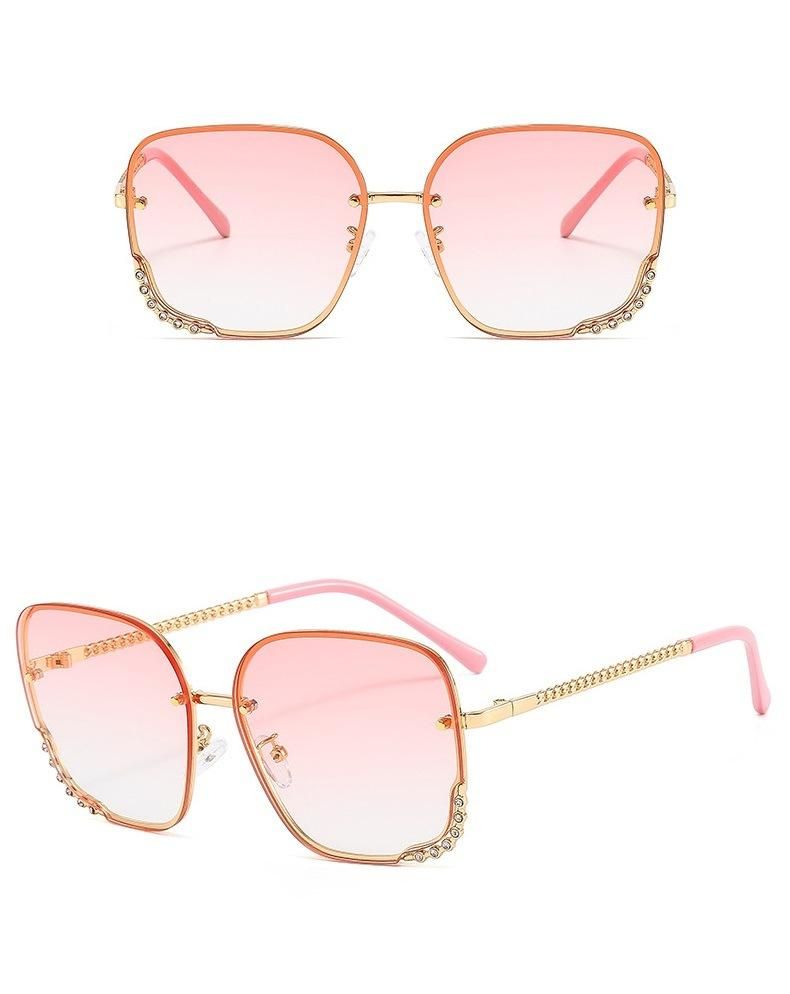 2022 New Style Metal Square Diamond Fashion Sunglasses