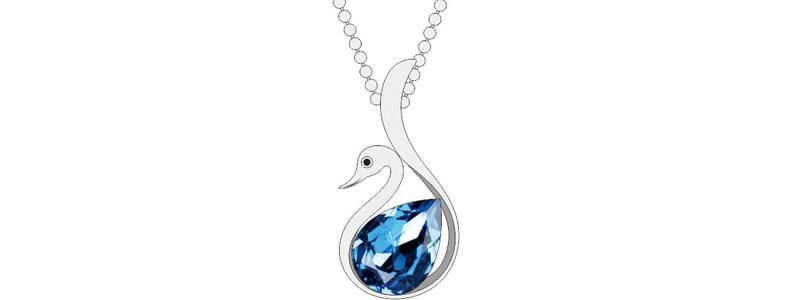 Best Hot Sale Elegant Blue Crystal Swan Jewelry Set for Women